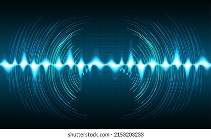 Sound waves oscillating dark light