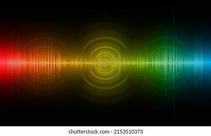 Sound waves oscillating dark light