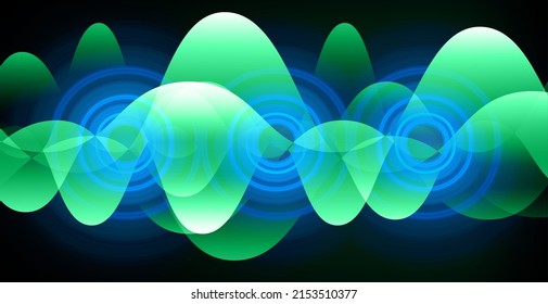 Sound waves oscillating dark light
