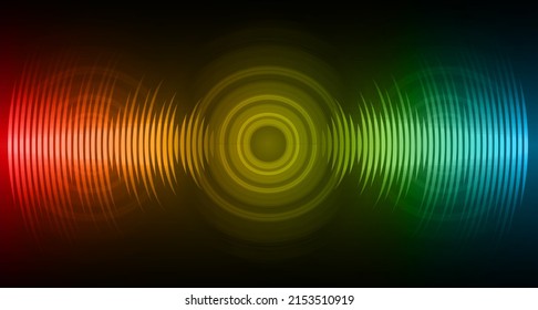 Sound waves oscillating dark light