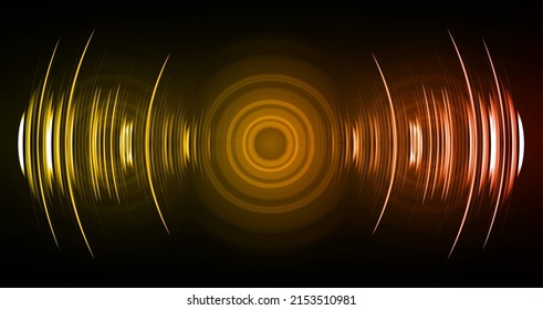 Sound waves oscillating dark light