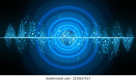 Sound waves oscillating dark light