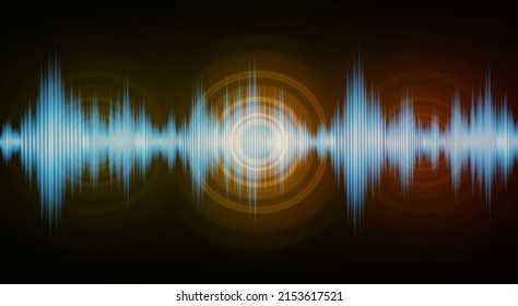 Sound waves oscillating dark light