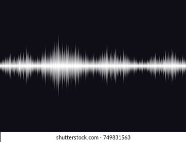 Schallwellen, die dunkles Licht oszillieren, abstrakter Technologie-Hintergrund. Vektorgrafik