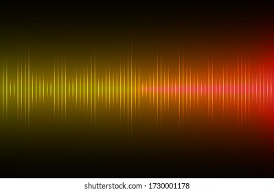 Sound waves oscillating dark orange light