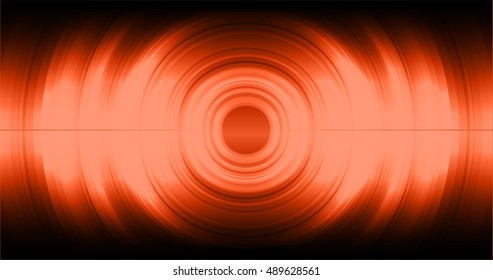 Sound waves oscillating dark orange light, Abstract technology background. Vector.