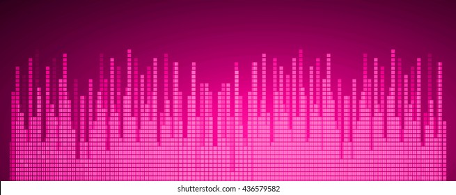 Sound waves oscillating dark pink light, Wave Abstract technology background. water wave. Vector
