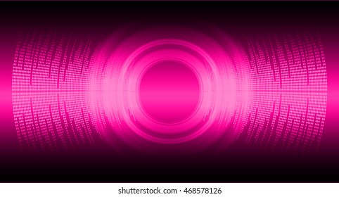 Sound waves oscillating dark pink light, Abstract technology background. Vector.