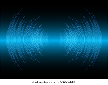Sound waves oscillating dark pink light, Abstract technology background. Vector.