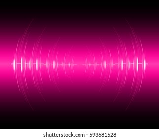 Sound Waves Oscillating Dark Pink Light Stock Vector (Royalty Free ...