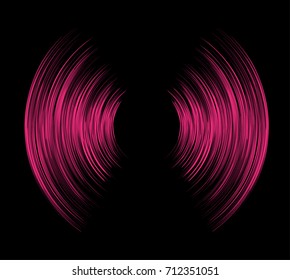 Sound waves oscillating dark pink light, Abstract technology background. Vector.