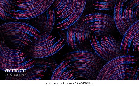 Sound waves oscillating dark purple blue light Wave abstract technology texture background. Vector
