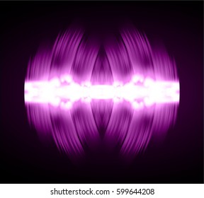 Sound waves oscillating dark purple light, Abstract technology background. Vector.