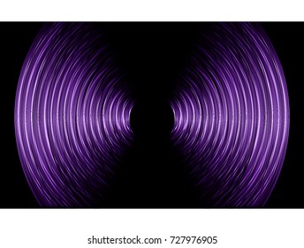 Sound waves oscillating dark purple light, Abstract technology background. Vector.