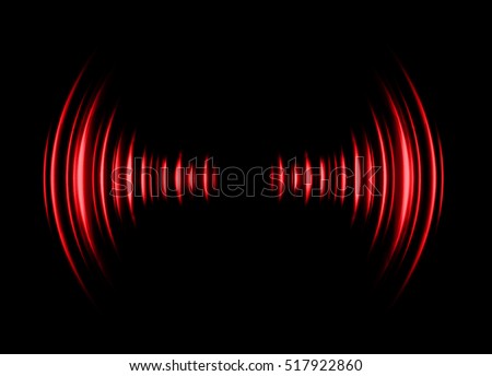 Sound waves oscillating dark red light, Abstract technology background. Vector.