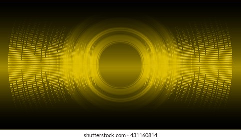 Sound waves oscillating dark yellow light, Wave Abstract technology background. Vector wave. water wave