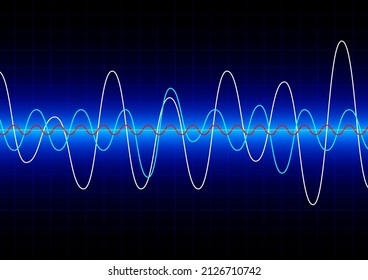 Sound waves oscillating glow, Abstract technology background.