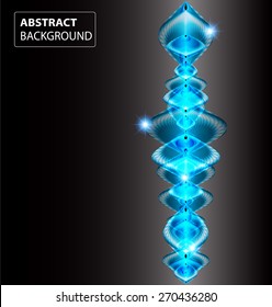 Sound waves oscillating glow black blue light, Abstract technology background. Vector. black background. text box. card. label. banner. Brochure.