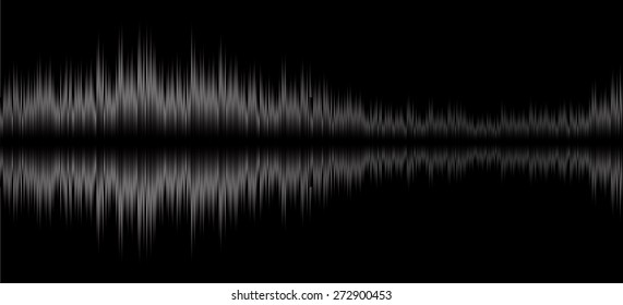 Sound waves oscillating glow black light, Abstract technology background. Vector.