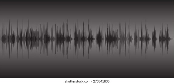 Sound waves oscillating glow black light, Abstract technology background. Vector. infographics