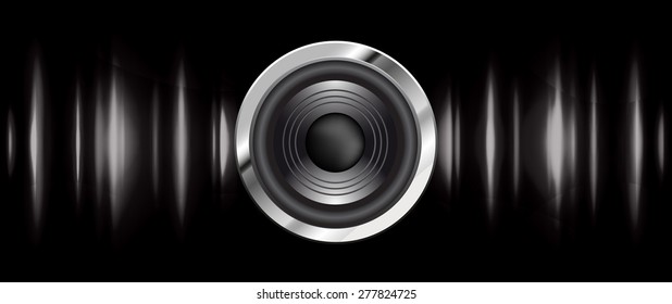 Sound waves oscillating glow black light, Abstract technology background. Vector. infographics. wave