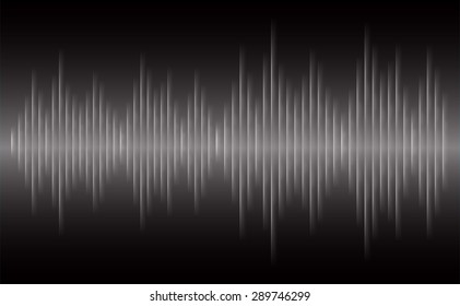 Sound waves oscillating glow black light, Abstract technology background. Vector.