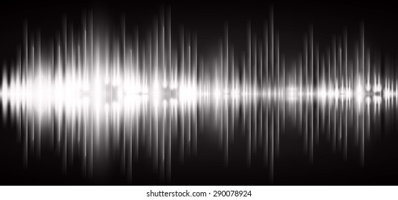 Sound waves oscillating glow black light, Abstract technology background. Vector. infographics