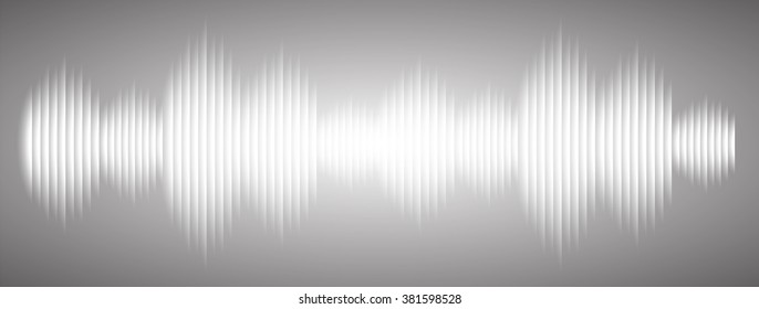 Sound waves oscillating glow black silver light, Abstract technology background. Vector. Pulse