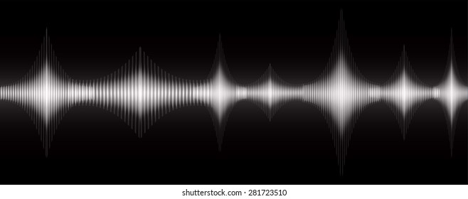 Sound waves oscillating glow bllack light, Abstract technology background. Vector.