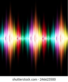 Sound waves oscillating glow blue light, Abstract technology background. Vector.