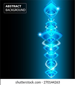 Sound waves oscillating glow blue light, Abstract technology background. Vector. black background. text box. card. label. banner. Brochure.