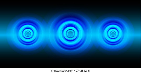 Sound waves oscillating glow blue light, Abstract technology background. Vector . audio speaker. volume. infographics