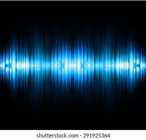 Sound waves oscillating glow blue light, Abstract technology background. Vector. infographics