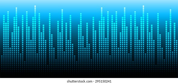 Sound waves oscillating glow blue light, Abstract technology background. Vector.