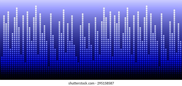 Sound waves oscillating glow blue light, Abstract technology background. Vector.