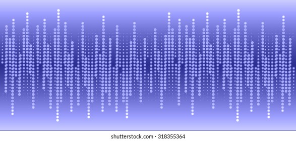 Sound waves oscillating glow blue light, Abstract technology background. Vector.