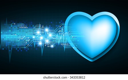 Sound waves oscillating glow blue light, Abstract technology background. Vector.