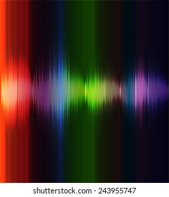 Sound waves oscillating glow colorful light, Abstract technology background. Vector.