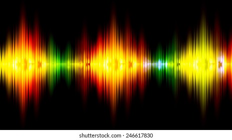 Sound waves oscillating glow colorful light, Abstract technology background. Vector.