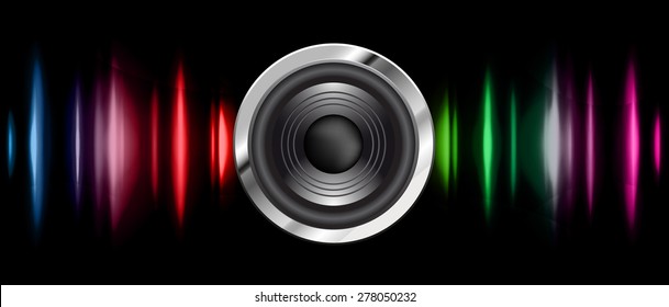 Sound waves oscillating glow colorful light, Abstract technology background. Vector. infographics. wave