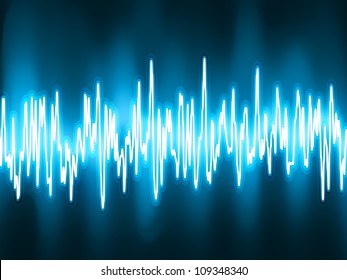 Sound waves oscillating glow light. EPS 8 vector file included