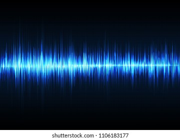 Sound waves oscillating glow light, Abstract technology background - Vector