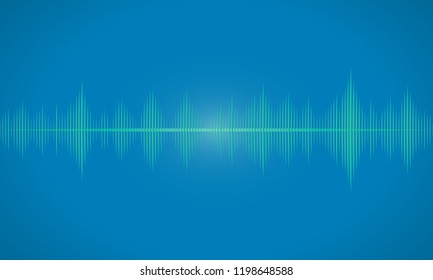 Sound waves oscillating glow light, Abstract technology background - Vector