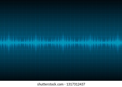 Sound waves oscillating glow light, Abstract technology background. vector illustration