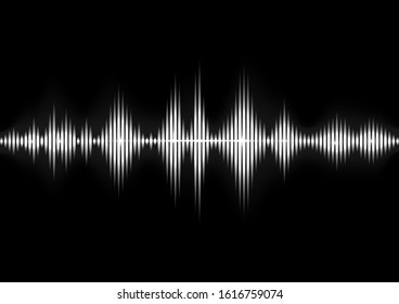 Sound waves oscillating glow light, audio wave digital equalizer . Abstract technology background Vector