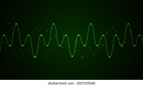 Olas de sonido oscilando la luz de brillo, fondo de tecnología abstracta 