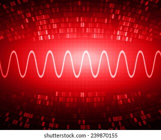 Sound waves oscillating glow light, Abstract technology background. Vector.