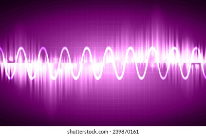 Sound waves oscillating glow light, Abstract technology background. Vector.