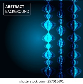 Sound waves oscillating glow light, blue Abstract technology background. Vector. Technology background set for computer graphic website internet and business. text box. Brochure. card.