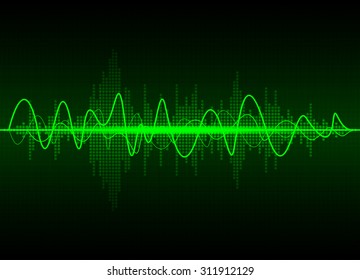 ondas sonoras que oscilan la luz de resplandor, fondo de tecnología abstracta - Vector